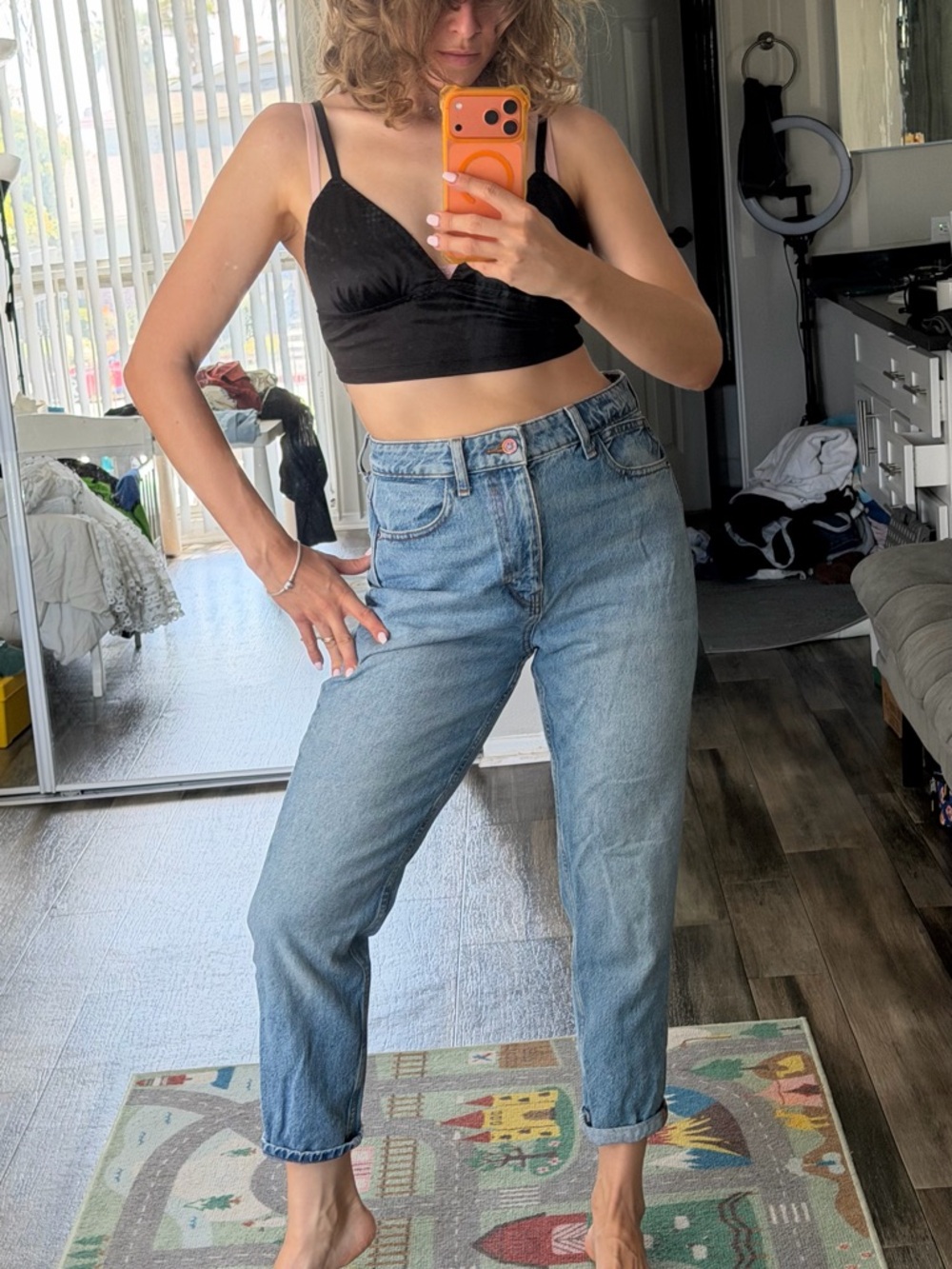 Zara Light Blue Boyfriend Jeans
